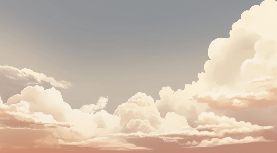 Bewolkte lucht met een zon
