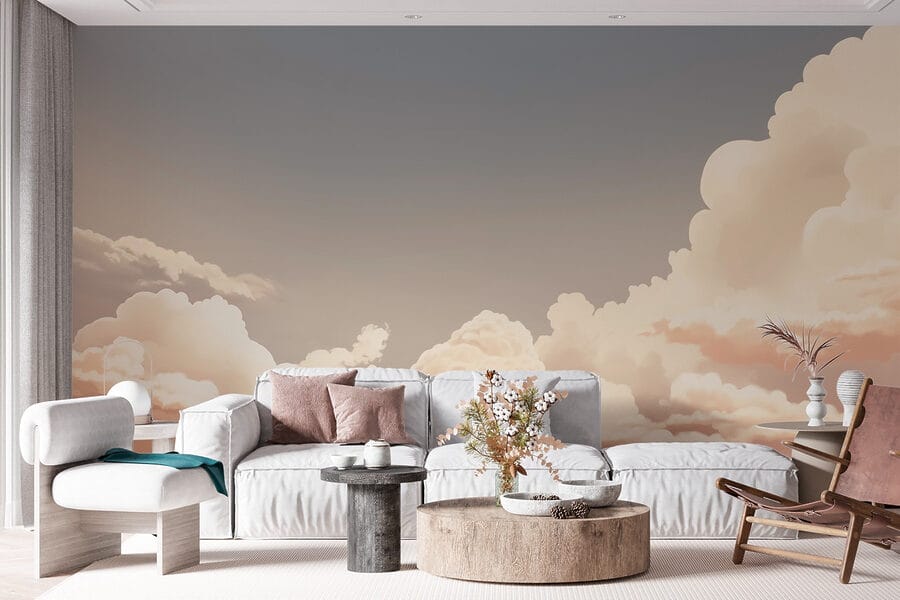 Bewolkte lucht met een zon