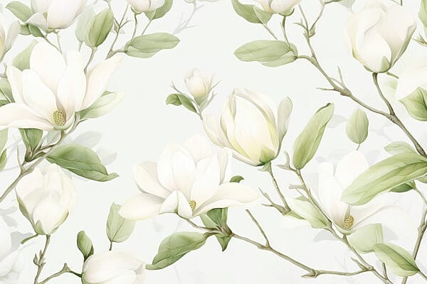Witte bloemen met groene bladeren Witte bloemen met groene bladeren