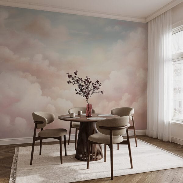 Roze en blauwe lucht met wolken Roze en blauwe lucht met wolken