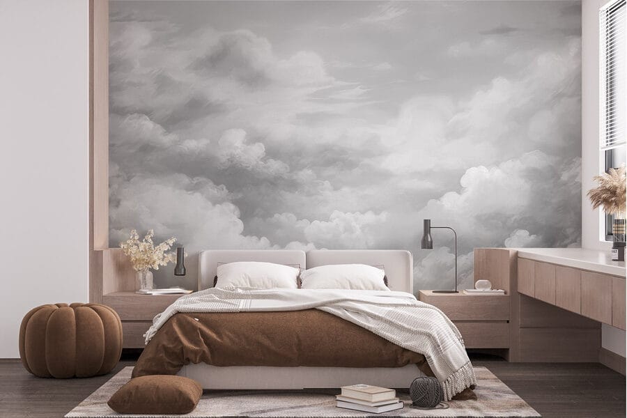 Foto in grijstinten van wolken