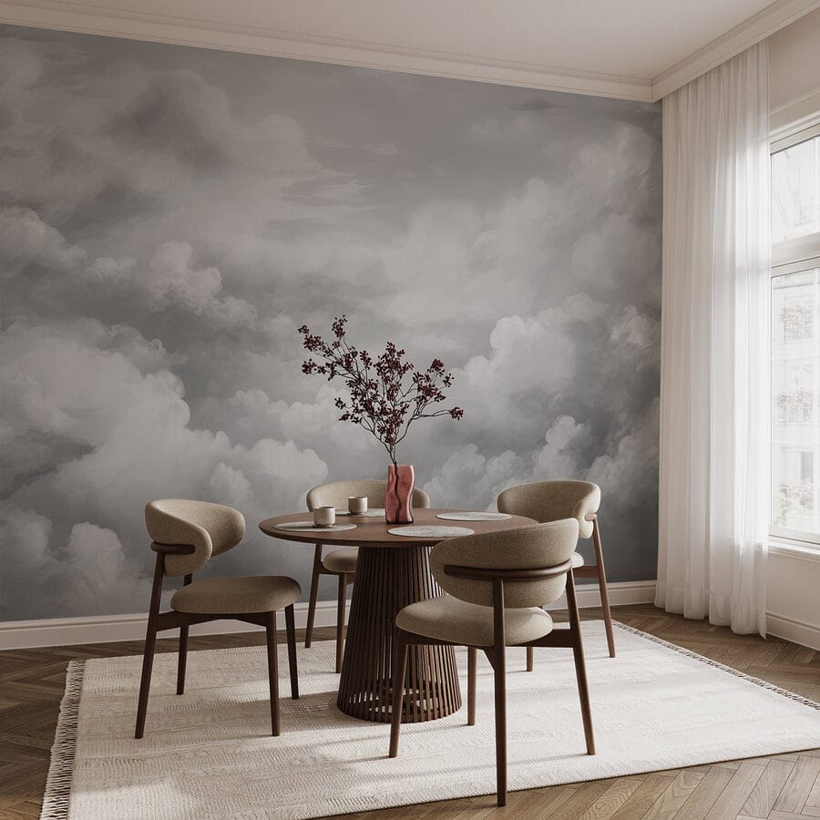Foto in grijstinten van wolken