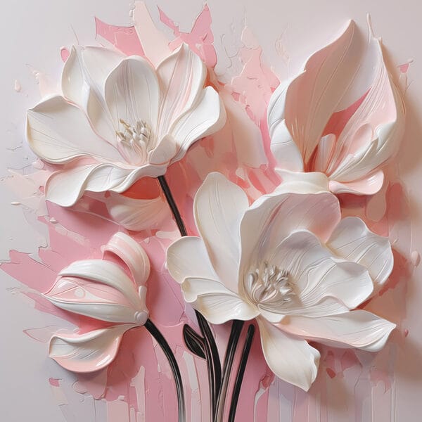 Witte bloemen op een roze achtergrond Witte bloemen op een roze achtergrond