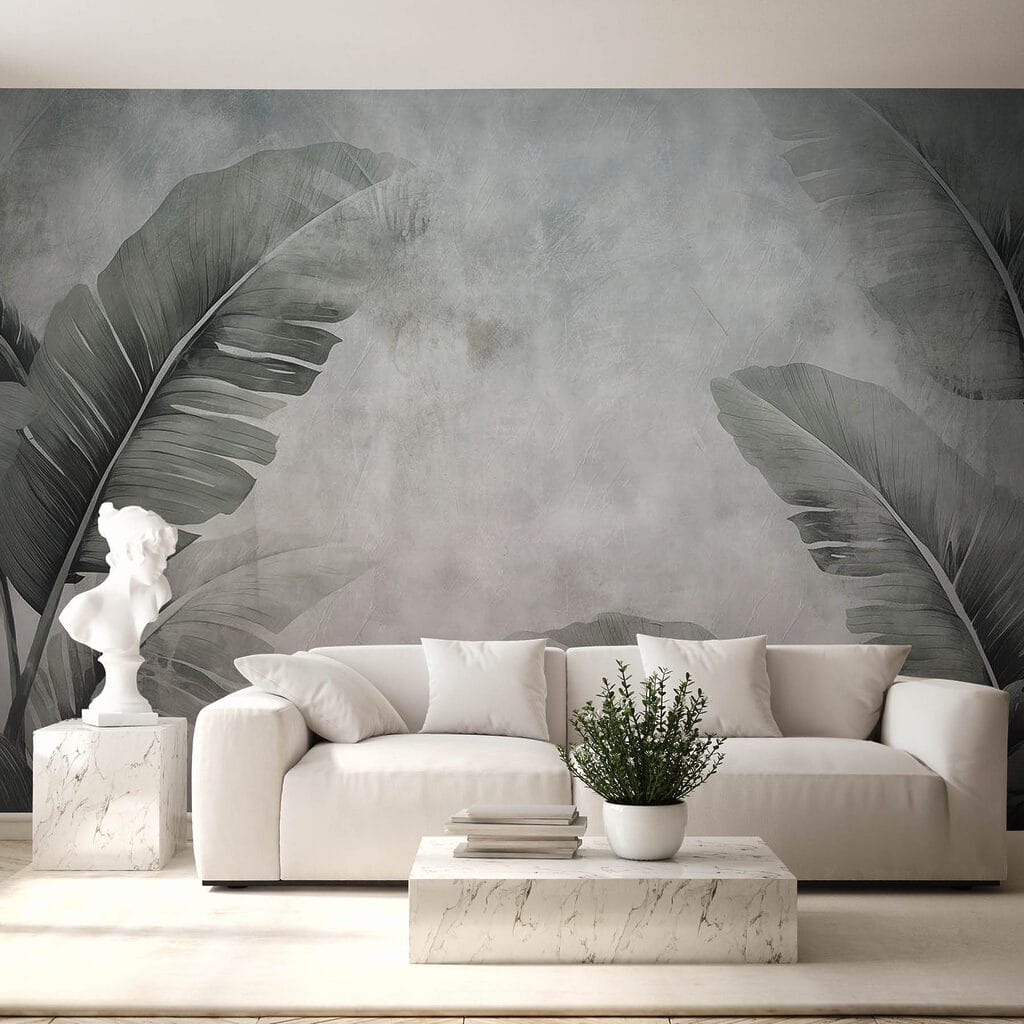 Serene tropical leaves pattern backdrop