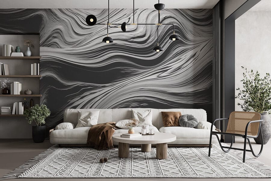 Vloeiende texturen in monochrome tinten