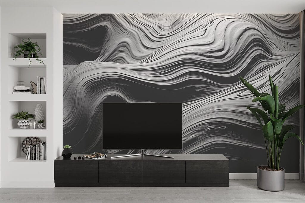 Flowing textures in monochrome tones