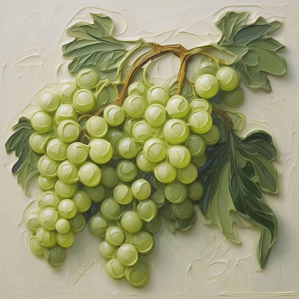 Painting of a bunch of grapes