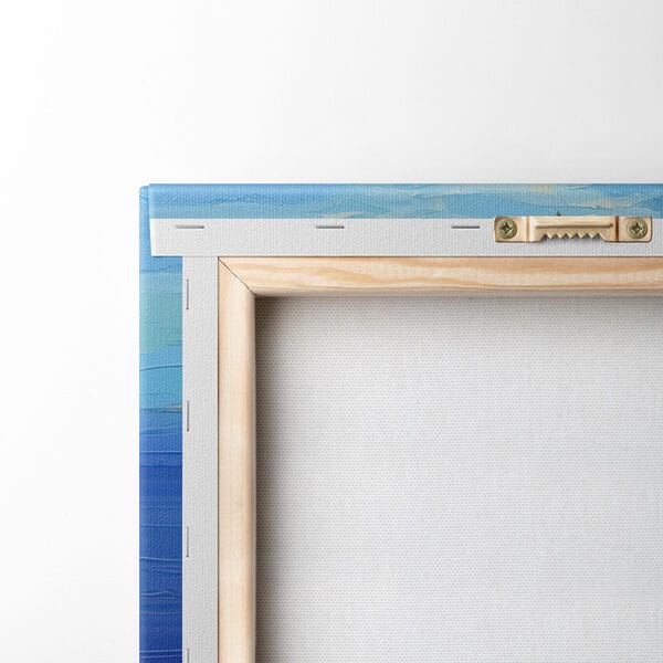 Schilderij van een stad aan het water Schilderij van een stad aan het water