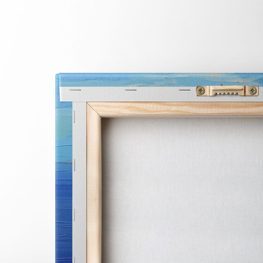 Schilderij van een stad aan het water Schilderij van een stad aan het water