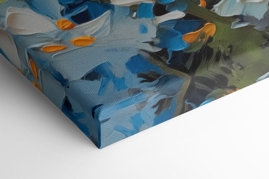 Heldere madeliefjes tegen een blauwe achtergrond