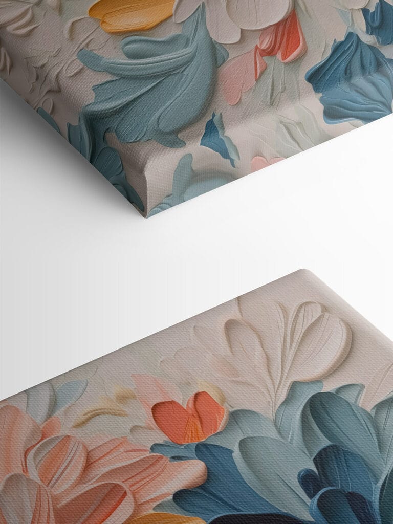 Colorful blooms in textured artwork Colorful blooms in textured artwork