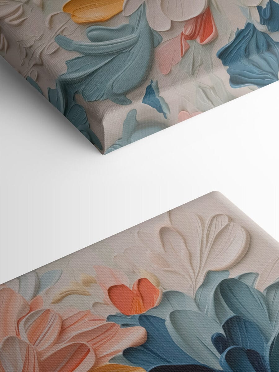 Kleurrijke bloemen in textuurkunstwerk