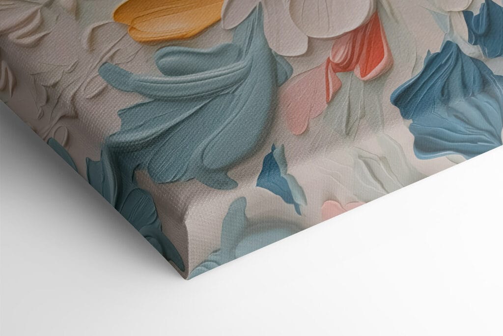 Colorful blooms in textured artwork Colorful blooms in textured artwork