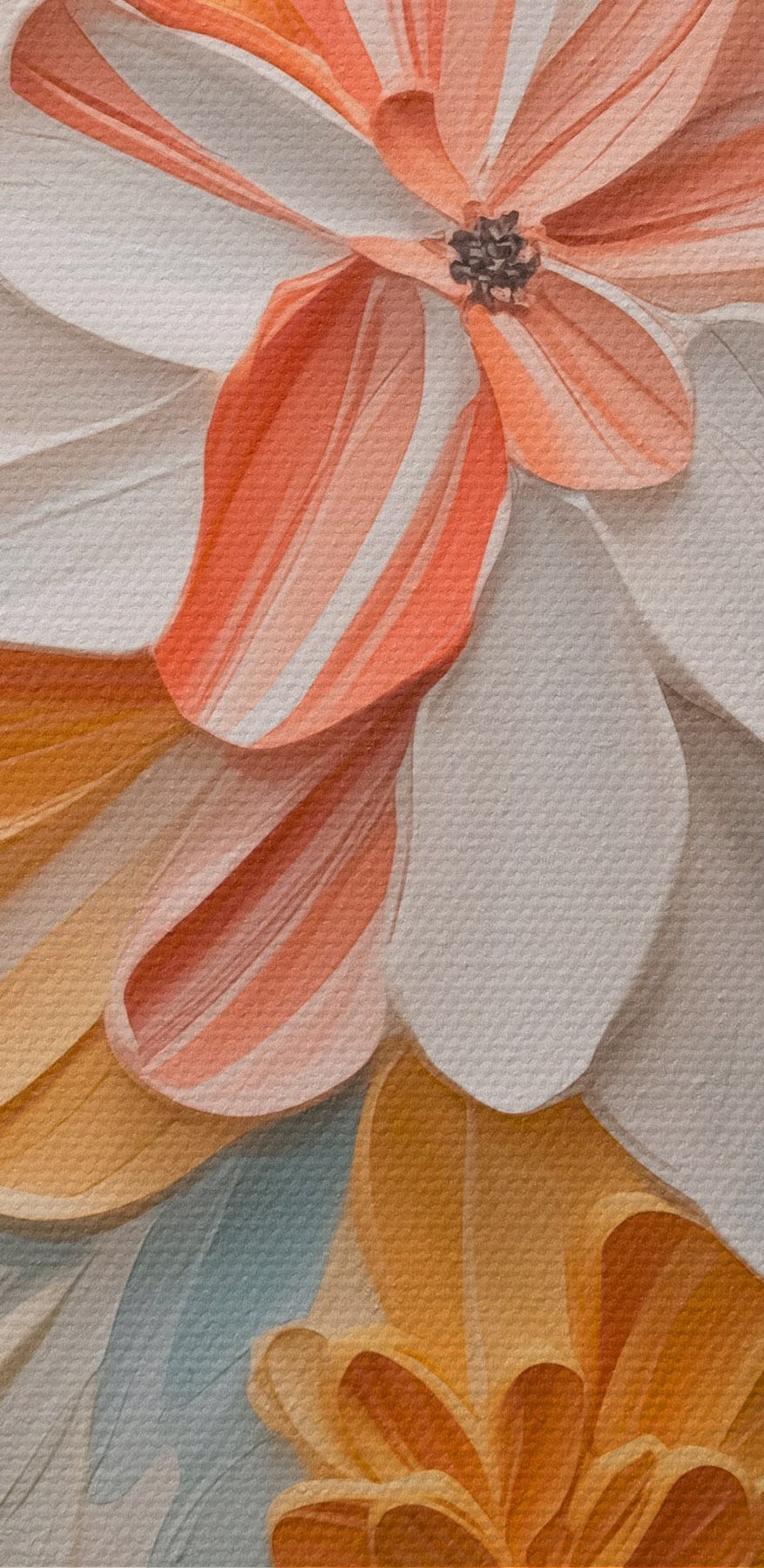 Kleurrijke bloemen in textuurkunstwerk