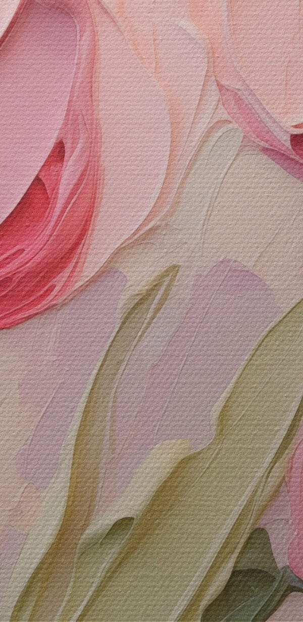 Schilderij van roze bloemen Schilderij van roze bloemen