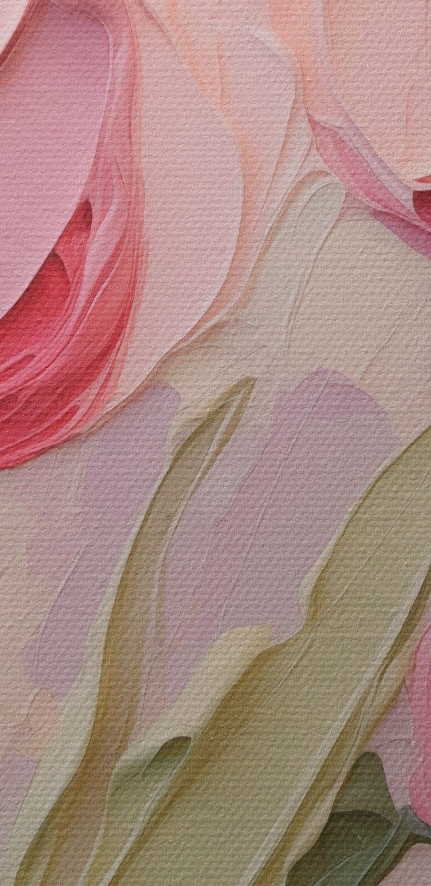 Schilderij van roze bloemen