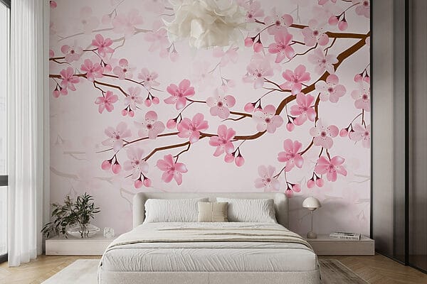 Roze bloemen op een tak Roze bloemen op een tak