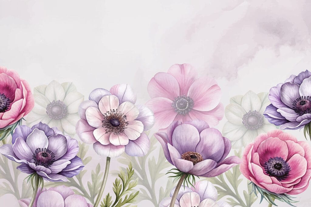 Groep bloemen op witte achtergrond Groep bloemen op witte achtergrond