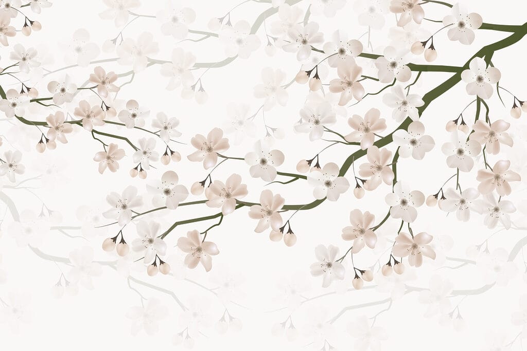 Witte bloemen aan een tak Witte bloemen aan een tak