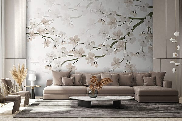 Witte bloemen aan een tak Witte bloemen aan een tak