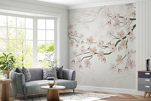 Witte bloemen aan een tak Witte bloemen aan een tak