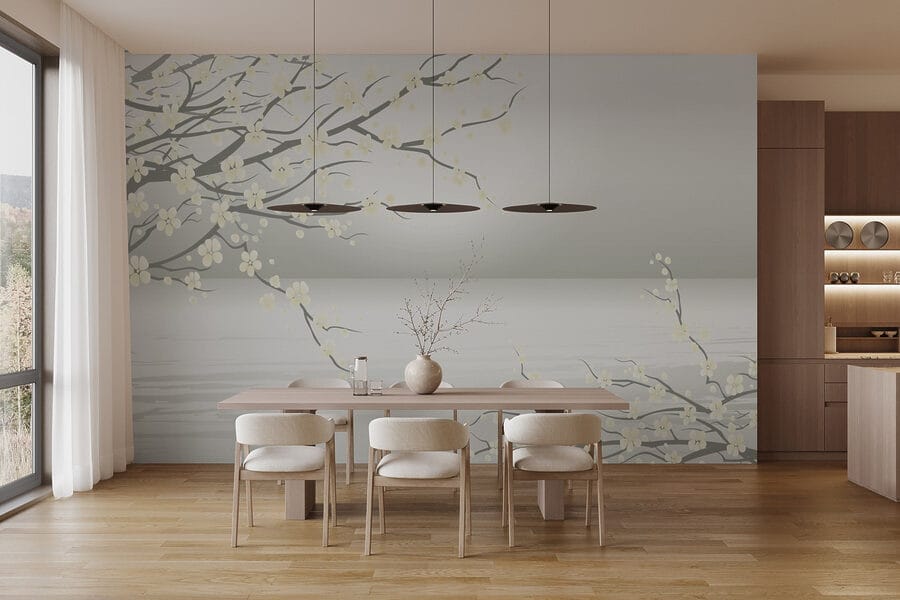 Boom met witte bloemen