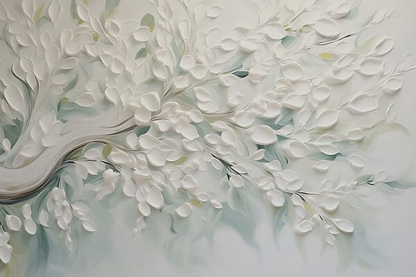 Witte boom met bladeren Witte boom met bladeren
