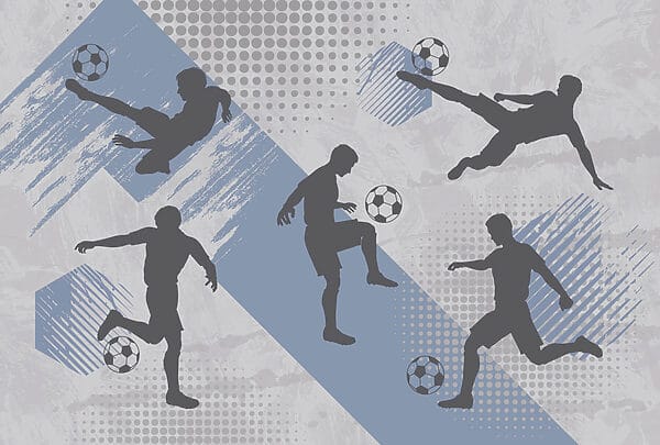 Groep mannen aan het voetballen Groep mannen aan het voetballen