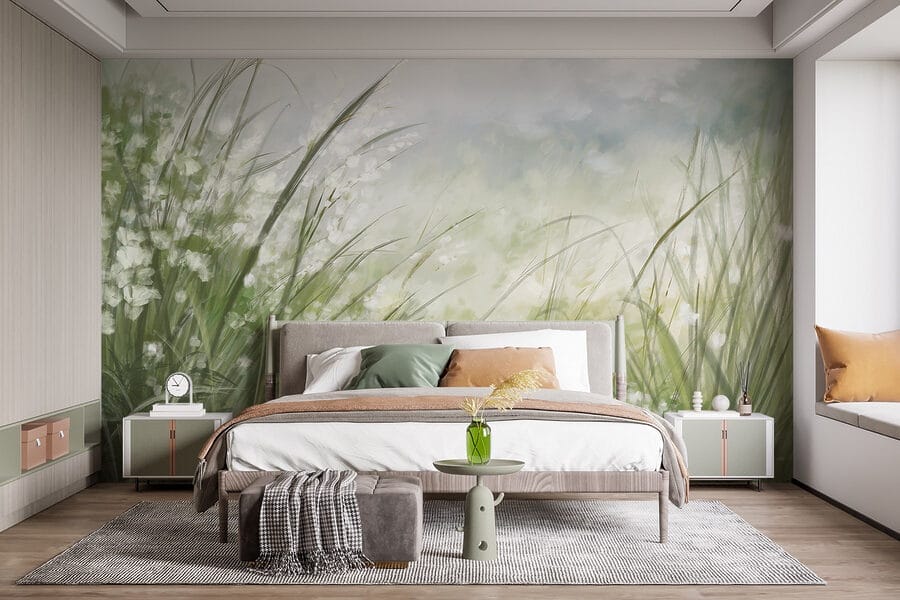 Schilderij van een grasveld
