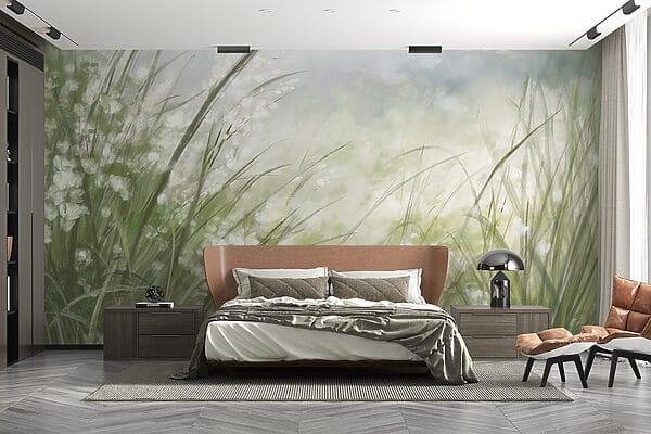 Schilderij van een grasveld Schilderij van een grasveld