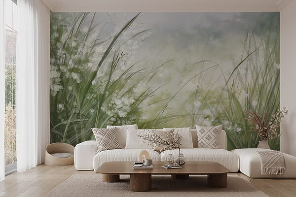 Schilderij van een grasveld Schilderij van een grasveld