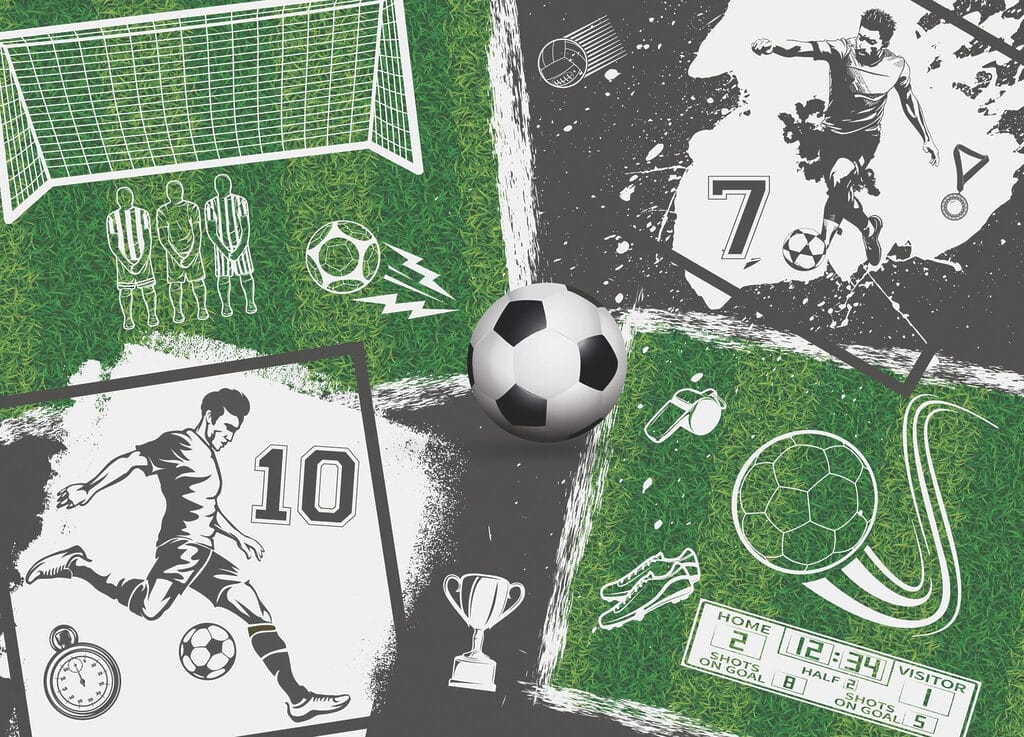 Voetbalactie op het veld Voetbalactie op het veld