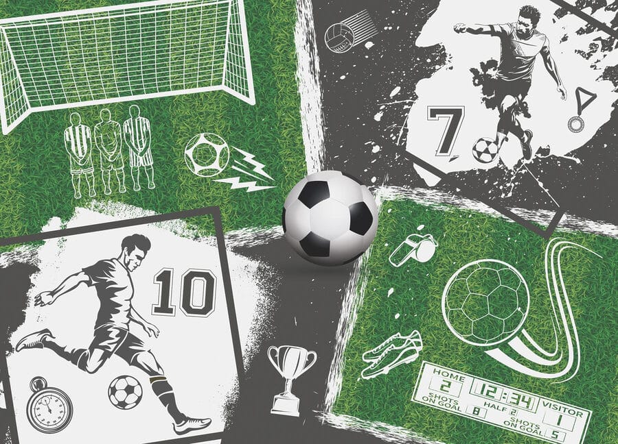 Voetbalactie op het veld