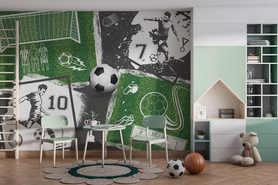 Voetbalactie op het veld