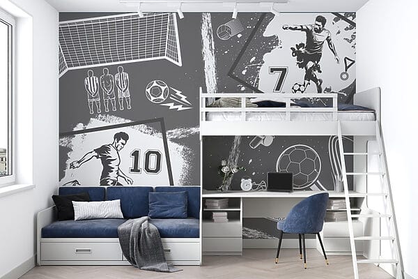 Voetbalactie in monochrome stijl Voetbalactie in monochrome stijl