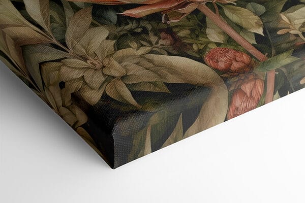 Schilderij van bloemen en bladeren Schilderij van bloemen en bladeren