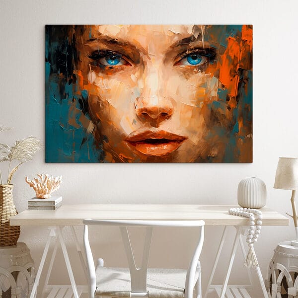 Schilderij van een vrouw’s gezicht Schilderij van een vrouw’s gezicht