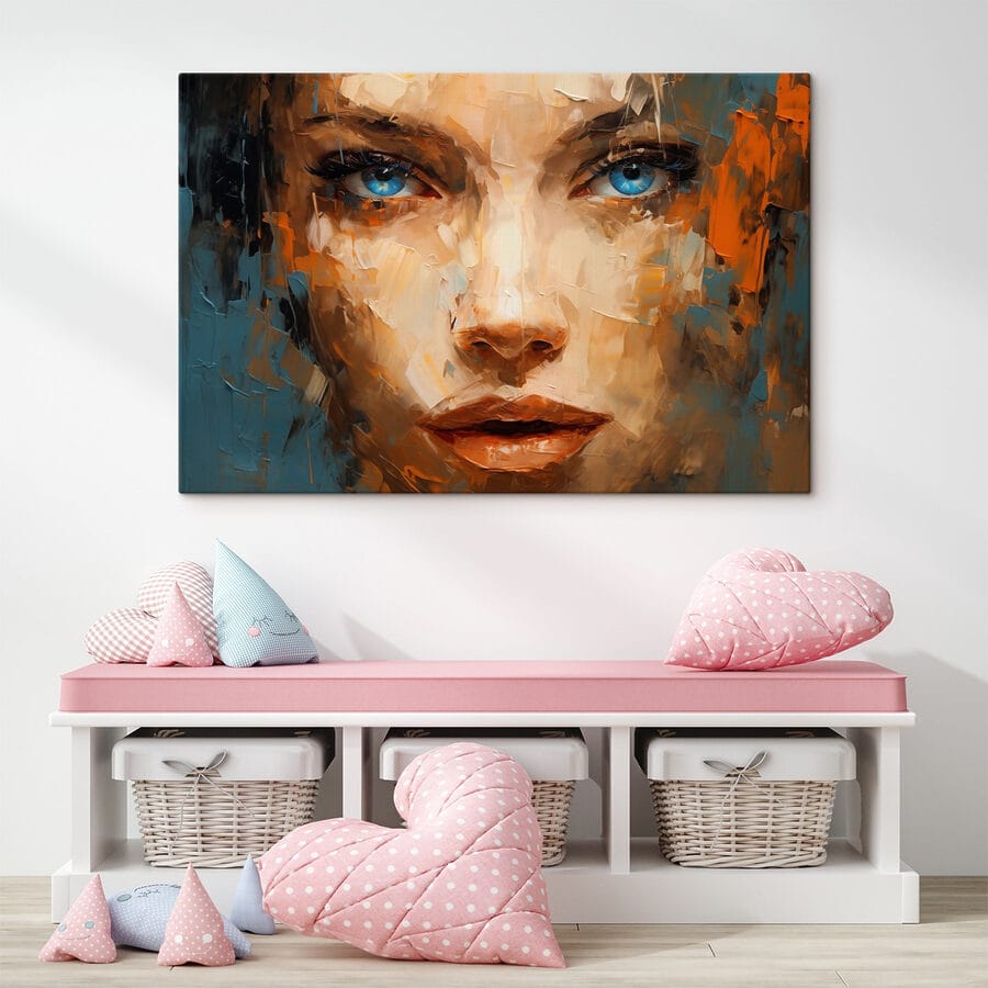 Schilderij van een vrouw’s gezicht Schilderij van een vrouw’s gezicht