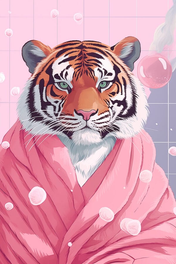 Tijger in roze gewaad Tijger in roze gewaad