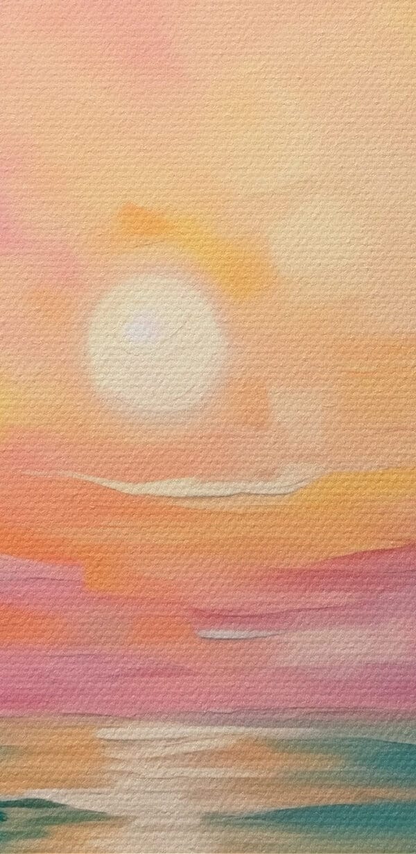 Schilderij van een zonsondergang boven de oceaan Schilderij van een zonsondergang boven de oceaan