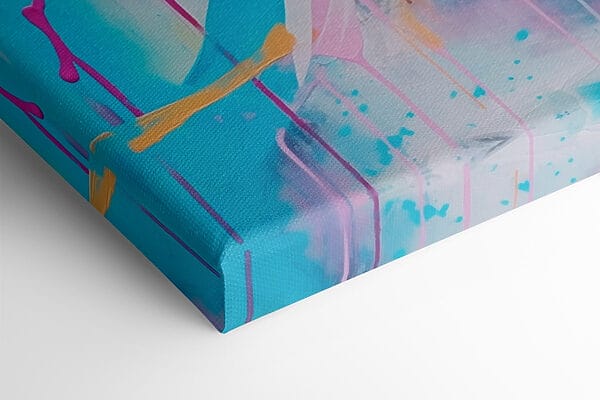 Schilderen met roze en blauwe verf Schilderen met roze en blauwe verf
