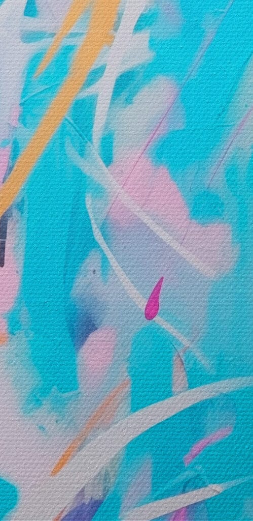 Painting of pink and blue paint Painting of pink and blue paint