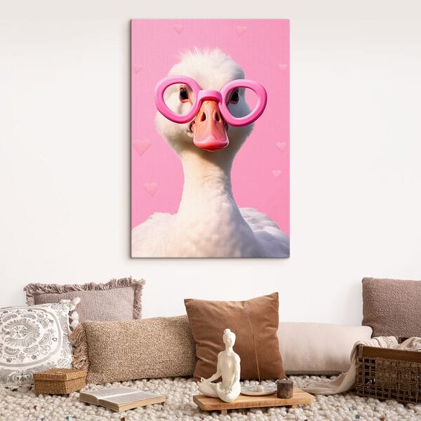 Eend met roze bril Eend met roze bril