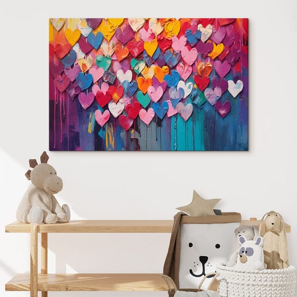 Schilderij van vele harten Schilderij van vele harten