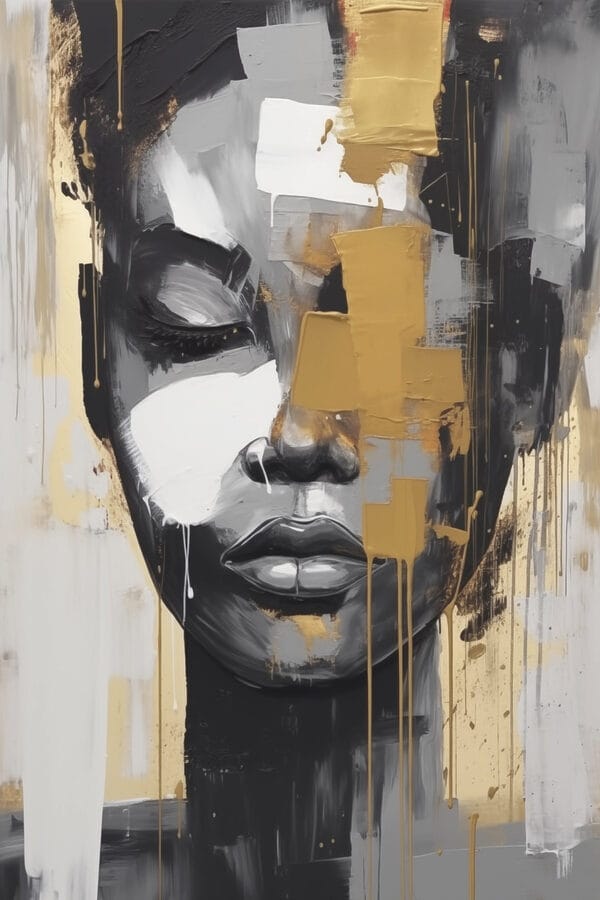 Schilderij van een vrouw’s gezicht Schilderij van een vrouw’s gezicht