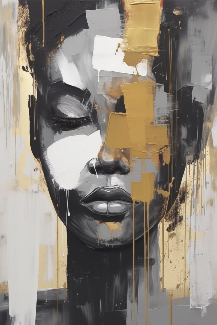 Schilderij van een vrouw’s gezicht Schilderij van een vrouw’s gezicht