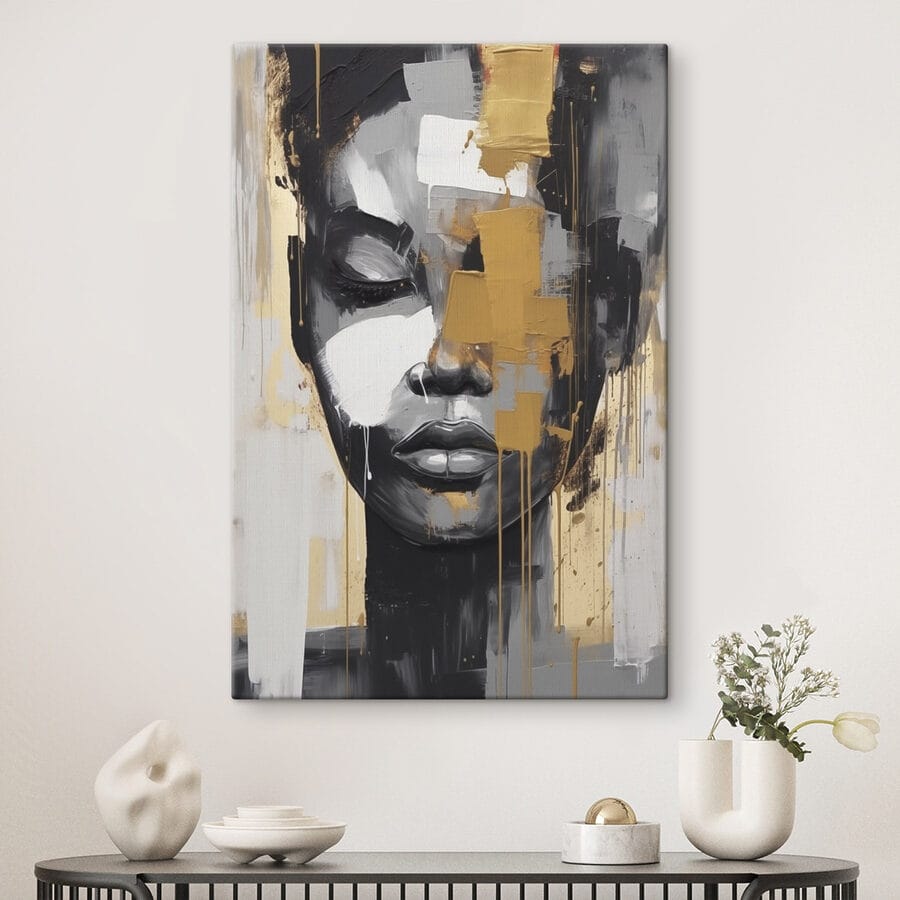 Schilderij van een vrouw’s gezicht Schilderij van een vrouw’s gezicht