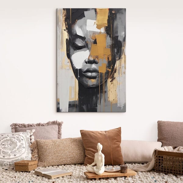 Schilderij van een vrouw’s gezicht Schilderij van een vrouw’s gezicht
