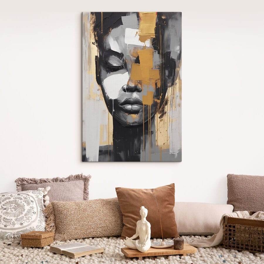 Schilderij van een vrouw’s gezicht Schilderij van een vrouw’s gezicht