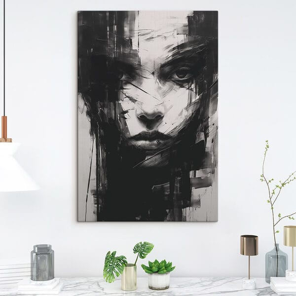 Schilderij van een vrouw’s gezicht Schilderij van een vrouw’s gezicht